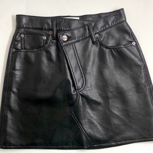 Agolde Criss Cross Leather Skirt